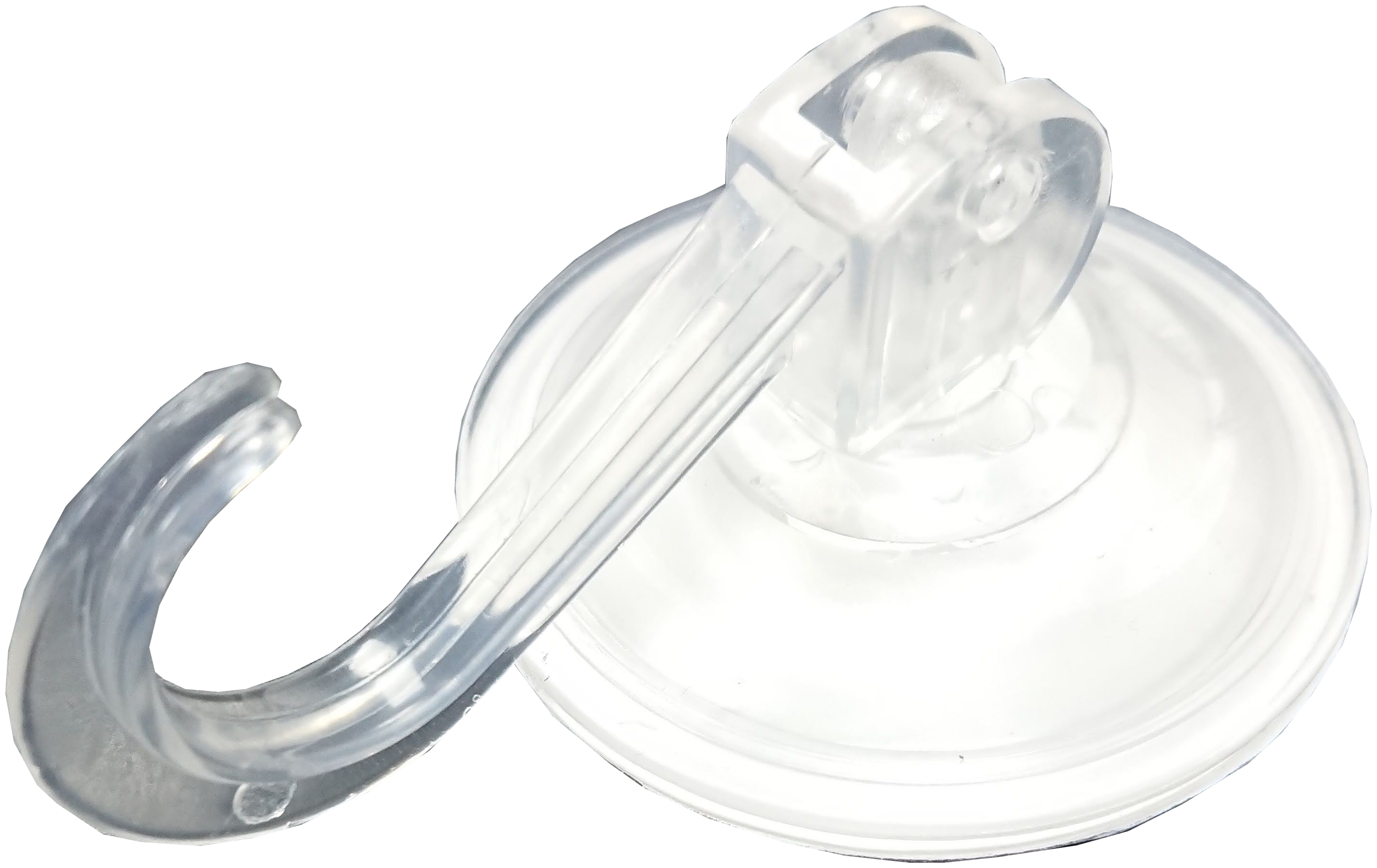 Product Image 3 X Clear Cup Suction Hooks Hangers Lever Type Snap Lock 45mm