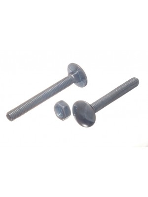 Coach Carriage Cup Square Bolts M12 X 200mm With Nuts BZP Steel