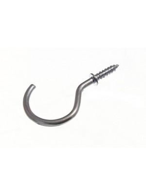 Cup Hooks 25mm ( 1 Inch ) Over All Length Shouldered Chrome Plated