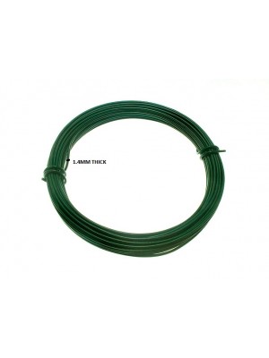 Roll Of Garden / Fence Wire Green Plastic Coated 2 mm X 15 Metres