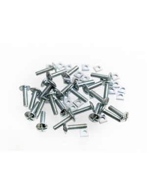 Roofing Bolts Cross Head + Square Nuts BZP Zinc Plated 8mm M8 X 25mm