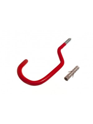 Red Plastic Coated Screw In Bicycle Wall Elephant Hooks With Wall Plug