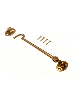 Cabin Hook And Eye Door Stay Silent Type Solid Polished Brass 150mm