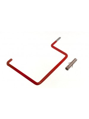 Red Plastic Coated Screw In Wall Hooks Utility Hanger