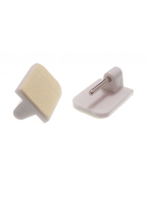 Stick On Self Adhesive Curtain Wire End Hooks For Upvc Windows White