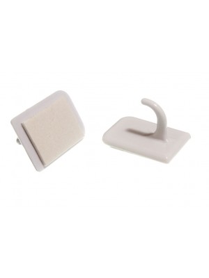 Stick-On Curtain Wire Centre-Support Hooks For Upvc Windows, White