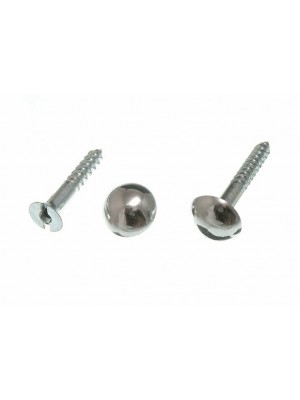 20 X Mirror Fixing Screw Chrome With Dome Head 32mm 1 1/4 Inch