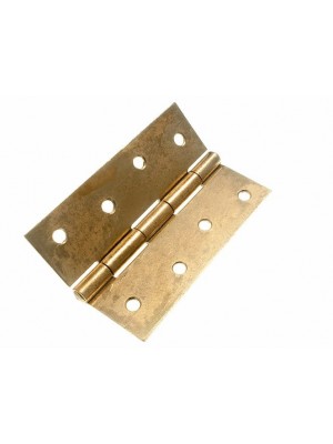 Pair Of Door Butt Hinges EB Brass Plated Steel 100mm ( 4 Inch )
