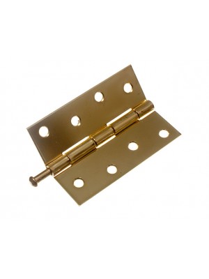 Pair Of Door Loose Pin Butt Hinges EB Brass Plated 100mm ( 4 Inch )