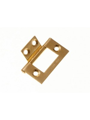 Pair Of Cabinet Door Flush Hinges EB Brass Plated Steel 38mm (1 1/2 ")