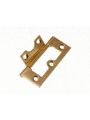 Pair Of Cabinet Door Flush Hinges EB Brass Plated Steel 63mm ( 2 1/2 " )