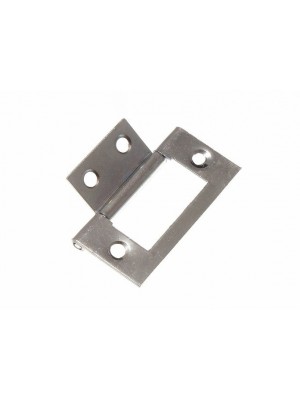 Pair Of Cabinet Door Flush Hinges BZP Zinc Plated Steel 50mm (2 Inch)