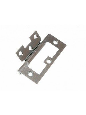 Pair Of Cabinet Door Flush Hinges BZP Plated Steel 75mm ( 3 Inch )