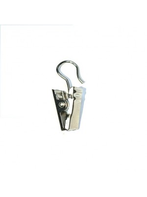 Rod Ring Curtain Drape Sprung Clips & Hook Brush Nickel Plated Steel