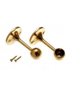Towel Rail End Rod Support Bracket 19mm Brass Plated Eb
