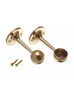 Towel Rail End Rod Support Bracket 25mm Brass Plated Eb