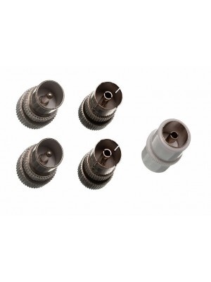 Pack Of 5 Coax Aerial Cable Connectors 2 X Female 2 X Male 1 X F Joiner