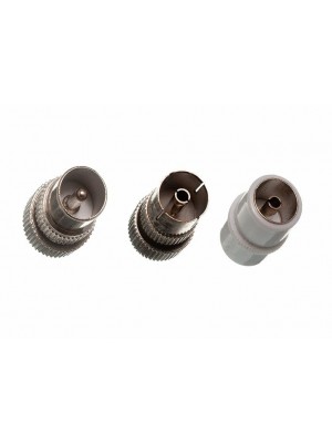 Pack Of 3 Coax Aerial Cable Connectors 1 X Female 1 X Male 1 X F Joiner