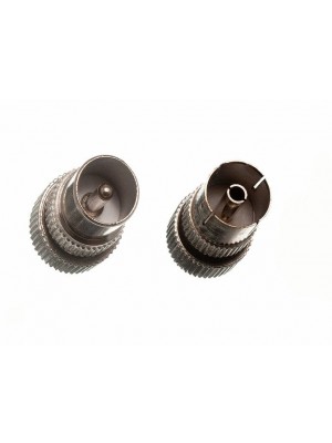 Pack Of 2 Coaxial Aerial Cable Connectors 1 X Female 1 X Male