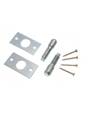 Pair Of Hinge Bolts Security Catch BZP Zinc Plated Steel With Screws
