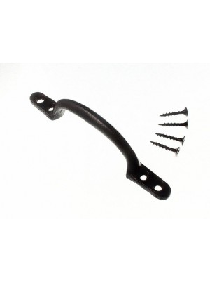 Hotbed Front Fix Sash Pull Handle Black Japanned 6 Inch 150mm + Screws