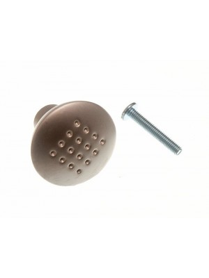 Dimple Cupbard Drawer Knobs 32mm Metal Matt Nickel Plated + Screws