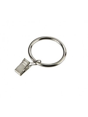 Curtain Rod Rings Chrome Plated & Pincer Clip Internal Diameter 35mm