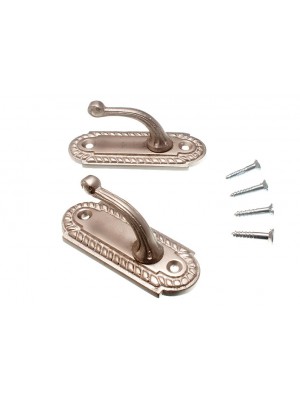 Pair Of Curtain Drape Tie Hold Backs Georgian Matt Chromed 70mm