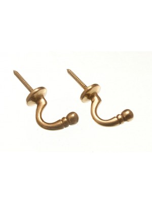 Pair Of Curtain Drape Tie Hold Backs Ball End Brass Plated 40mm