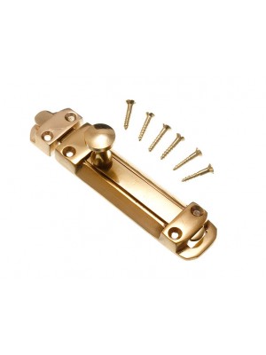 Solid Polished Brass Tower Door Sliding Latch Bolt 100mm 4 Inch