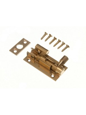 Door Bolt Brass Privacy Sliding Catch Swan Necked 2 Inch 50mm