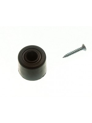 2 x BLACK RUBBER ROUND DOOR STOPS BUFFER STAYS HOLDERS 28MM