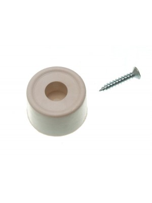 2 x WHITE RUBBER ROUND DOOR STOPS BUFFER STAYS HOLDERS 35MM