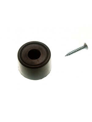 2 x BLACK RUBBER ROUND DOOR STOPS BUFFER STAYS HOLDERS 35MM