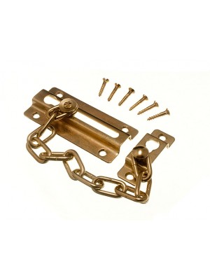 Door Security Safety Chain EB Brass Plated Steel + Screws