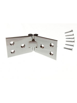 Pair Of Counter Flap Backflap Hing Chromed Heavy Duty + Screws