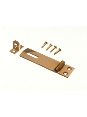 Hasp & Staple Set Can Be Used With Padlocks - Polshed Brass 63mm