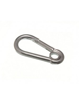 Snap Hook Spring Locking Clip With Eye ( Carbine ) M6 BZP Steel