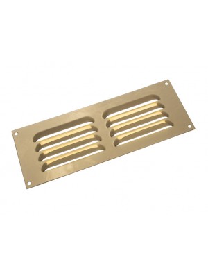 Polished Brass Louvred Ventilation Grille Cover 9 X 3 Inch