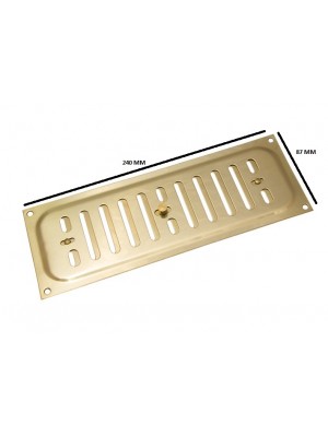 POLISHED BRASS HIT & MISS VENT VENTILATION GRILLE COVER 9 X 3 INCH