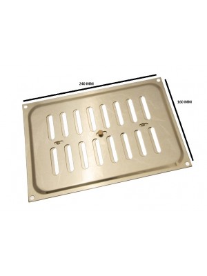 POLISHED BRASS HIT & MISS VENT VENTILATION GRILLE COVER 9 X 6 INCH