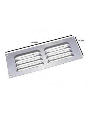 BRIGHT CHROME LOUVRED VENTILATION GRILLE COVER 9 X 3 INCH