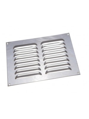 BRIGHT CHROME LOUVRED VENTILATION GRILLE COVER 9 X 6 INCH