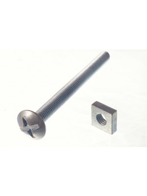 Roofing Bolts & Square Nuts ZP Zinc Plated M6 X 70