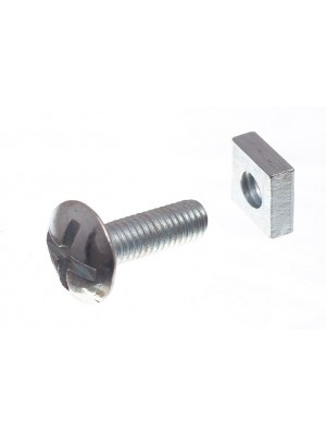 Roofing Bolts & Square Nuts ZP Zinc Plated M6 X 20