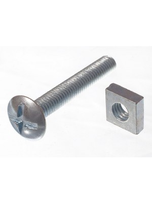 Roofing Bolts & Square Nuts ZP Zinc Plated M6 X 40