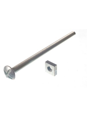 Roofing Bolts & Square Nuts ZP Zinc Plated M6 X 100