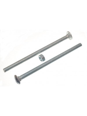 Carriage / Coach Bolts & Nuts, BZP Zinc Plated M10 X 180 
