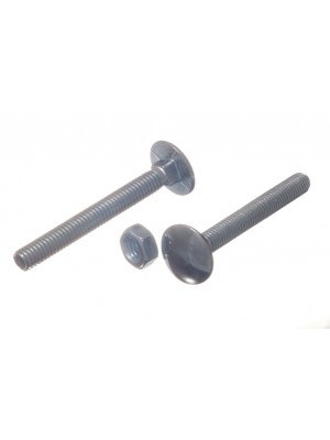 Carriage / Coach Bolts & Nuts, BZP Zinc Plated M6 X 50 
