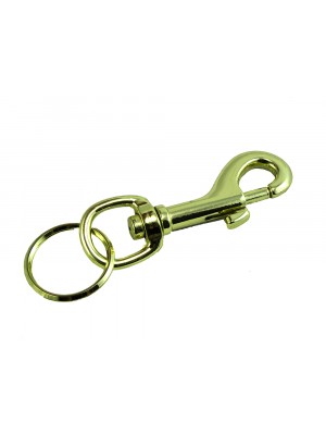 Hipster Key Ring 3 Inch 75mm Brass Plated EB Steel Heavy Duty